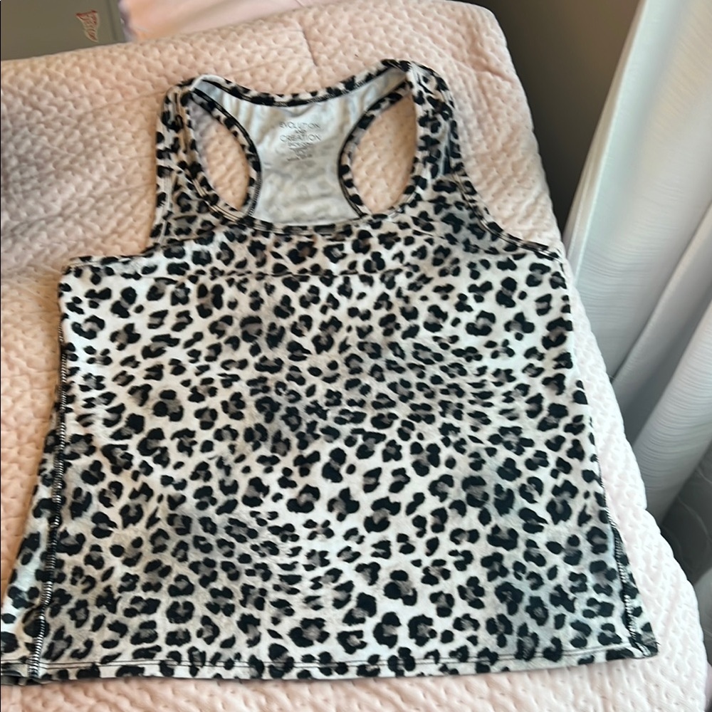 Evolution and Creation Leopard Print Fitted Tank Top